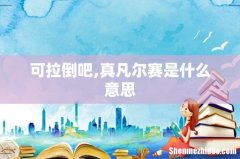 可拉倒吧,真凡尔赛是什么意思