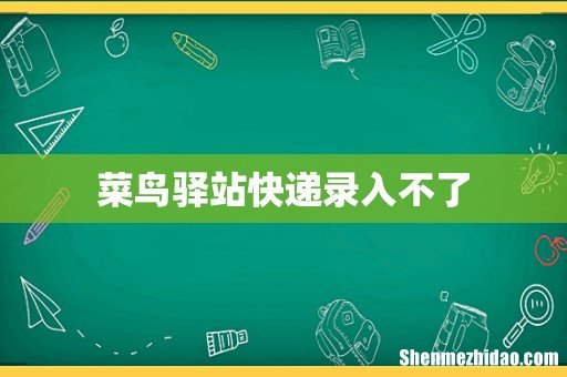 菜鸟驿站快递录入不了