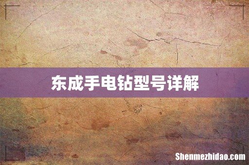 东成手电钻型号详解