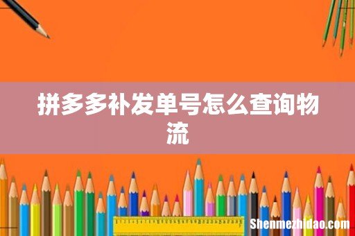 拼多多补发单号怎么查询物流