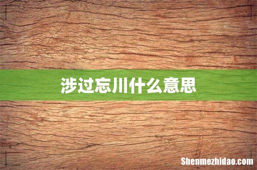 涉过忘川什么意思