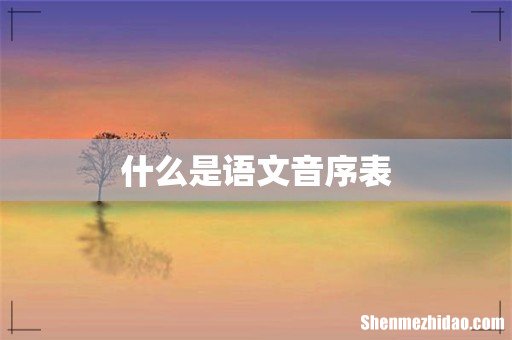 什么是语文音序表
