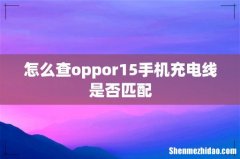 怎么查oppor15手机充电线是否匹配