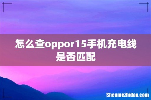 怎么查oppor15手机充电线是否匹配