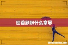 回首顾盼什么意思