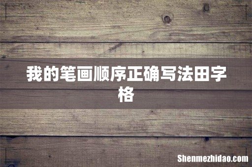 我的笔画顺序正确写法田字格