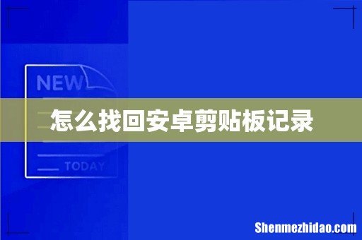 怎么找回安卓剪贴板记录