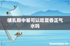 哺乳期中暑可以吃藿香正气水吗