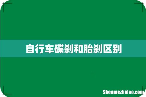 自行车碟刹和胎刹区别