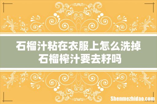 石榴汁粘在衣服上怎么洗掉 石榴榨汁要去籽吗