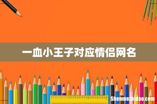 一血小王子对应情侣网名