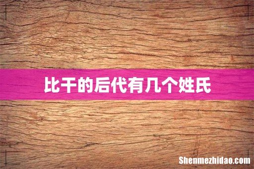 比干的后代有几个姓氏