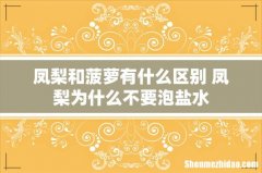 凤梨和菠萝有什么区别 凤梨为什么不要泡盐水