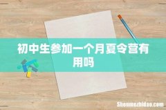 初中生参加一个月夏令营有用吗