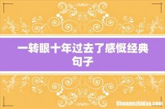 一转眼十年过去了感慨经典句子