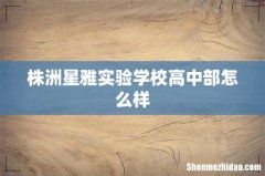 株洲星雅实验学校高中部怎么样