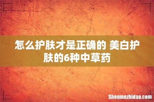 怎么护肤才是正确的 美白护肤的6种中草药