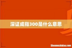 深证成指300是什么意思