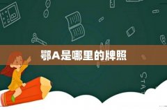 鄂A是哪里的牌照