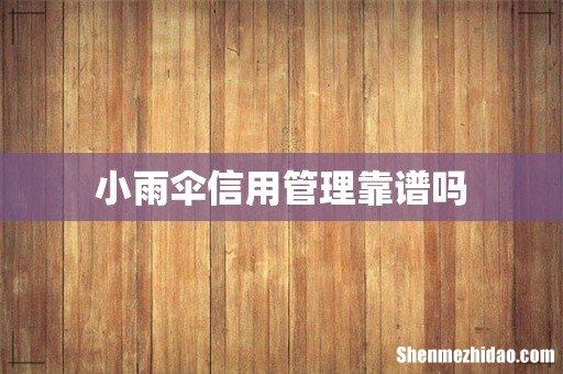 小雨伞信用管理靠谱吗