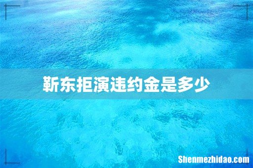 靳东拒演违约金是多少