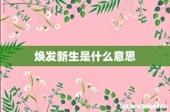 焕发新生是什么意思