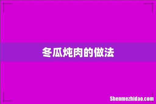 冬瓜炖肉的做法