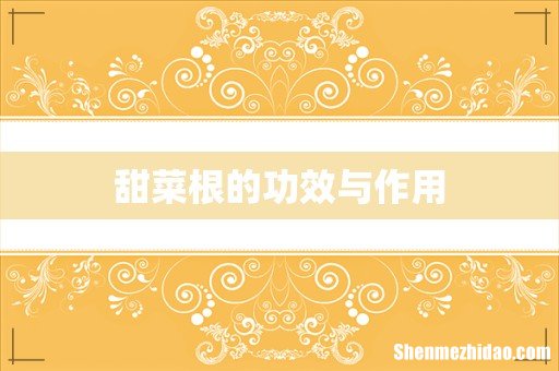 甜菜根的功效与作用