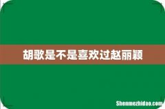 胡歌是不是喜欢过赵丽颖