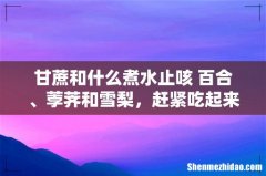 甘蔗和什么煮水止咳 百合、荸荠和雪梨，赶紧吃起来！
