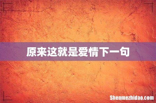 原来这就是爱情下一句
