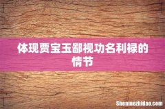 体现贾宝玉鄙视功名利禄的情节