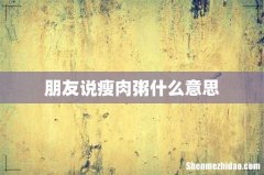 朋友说瘦肉粥什么意思