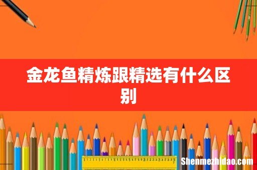金龙鱼精炼跟精选有什么区别