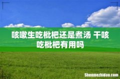 咳嗽生吃枇杷还是煮汤 干咳吃枇杷有用吗