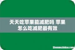 天天吃苹果能减肥吗 苹果怎么吃减肥最有效