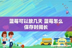 蓝莓可以放几天 蓝莓怎么保存时间长