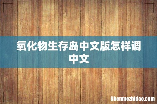 氧化物生存岛中文版怎样调中文
