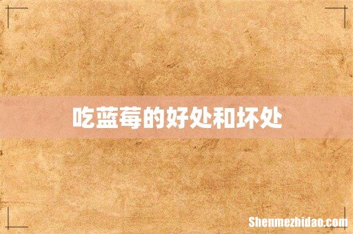 吃蓝莓的好处和坏处