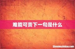 难能可贵下一句是什么