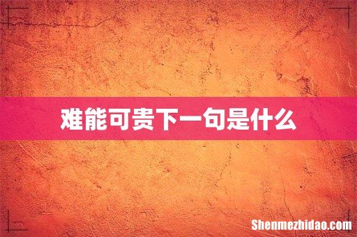 难能可贵下一句是什么