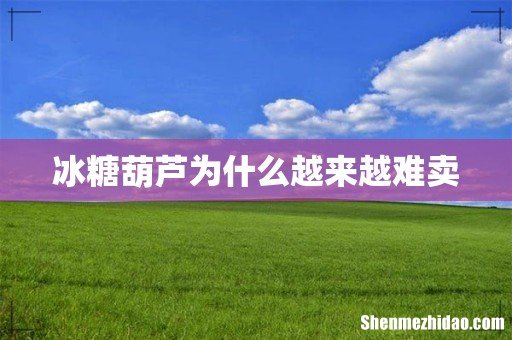 冰糖葫芦为什么越来越难卖