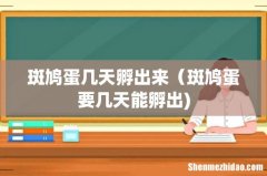 斑鸠蛋几天孵出来（斑鸠蛋要几天能孵出)