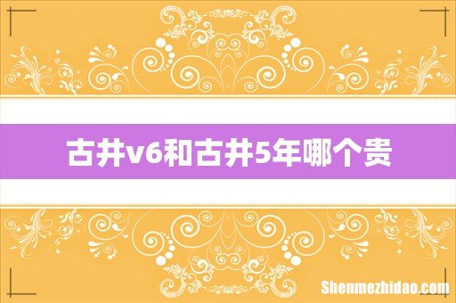 古井v6和古井5年哪个贵
