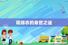 程锦衣的身世之谜
