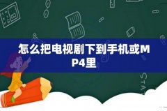 怎么把电视剧下到手机或MP4里