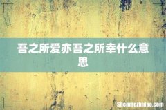 吾之所爱亦吾之所幸什么意思