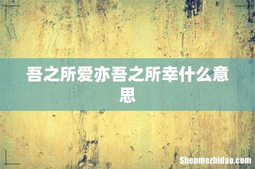 吾之所爱亦吾之所幸什么意思