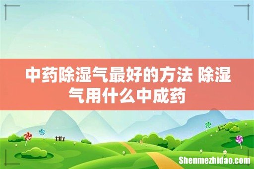 中药除湿气最好的方法 除湿气用什么中成药