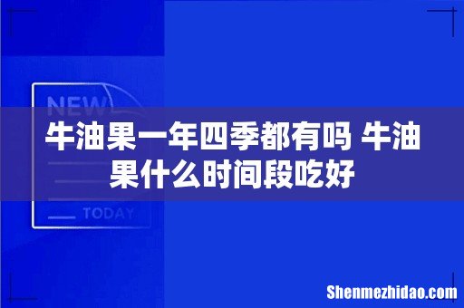 牛油果一年四季都有吗 牛油果什么时间段吃好